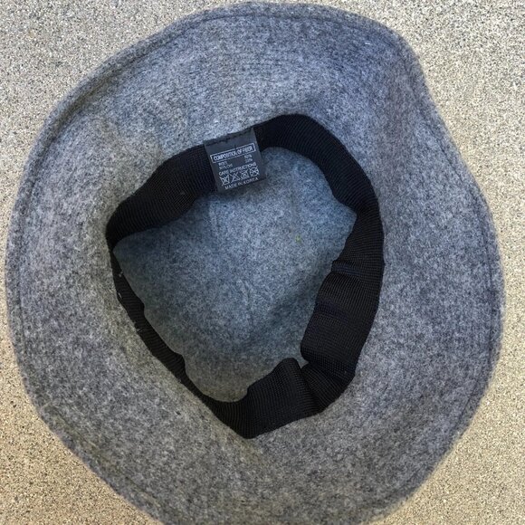 Wool Blend Fedora Felt Hat Women's One Size Grey Cap Beads - Picture 4 of 8